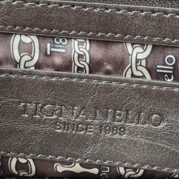 Tignanello Leather Brown Satchel with Crossbody Strap - Picture 10 of 12